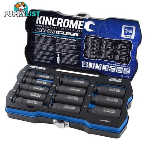 Lok-Onâ¢ Deep Impact Socket Set 12 Piece 3/8" Drive - Metric Kincrome K27078