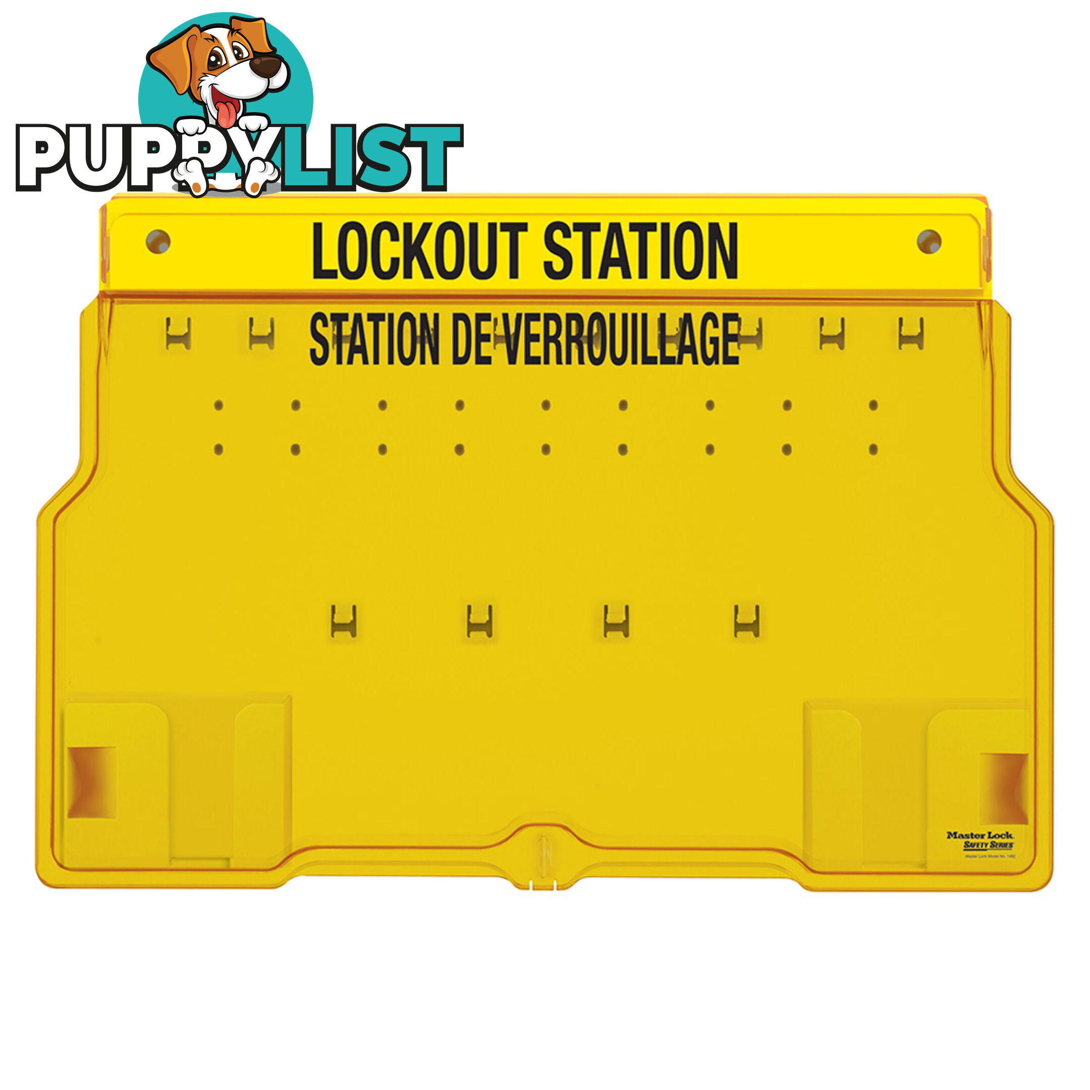 10-Lock Covered Station with Trilingual Labels Unfilled Masterlock 1483B