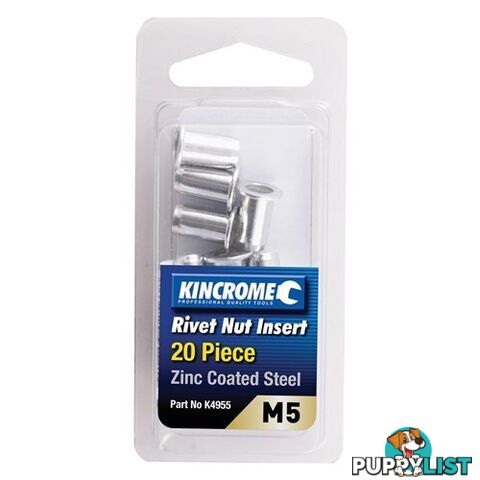 Rivet Nut Insert M5 (Zinc Coated Steel) - 20 Pack Kincrome K4955