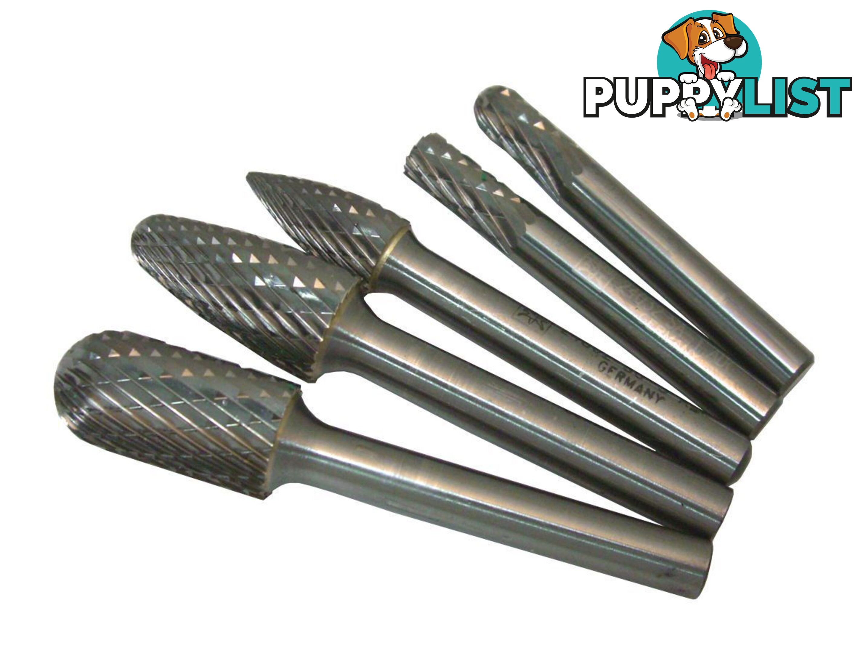 5 Piece Tungsten Carbide 1/4"Burr Set Pferd 26005693