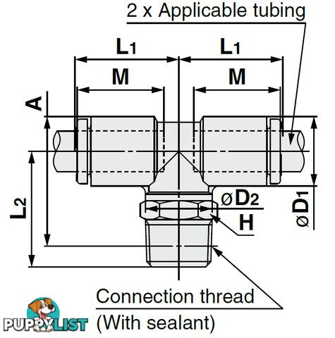 6mm TEES KQ2T06-01NS1 6 x 1/8