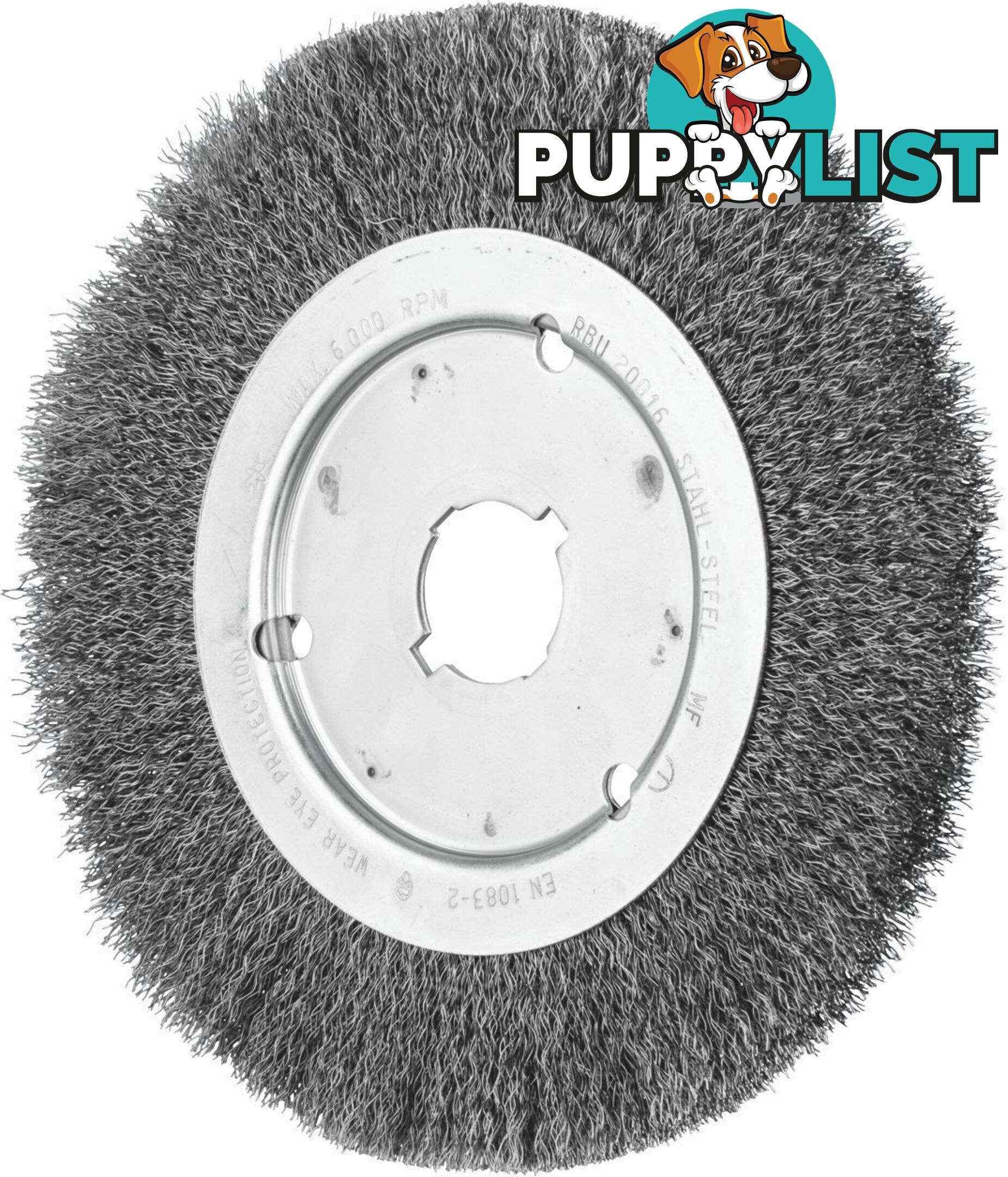 Wheel Brush With Arbor Hole Suits Bench & Straight Grinder RBU 200 mm X 16 mm 22.2 ST 0.25 Pferd 43506005