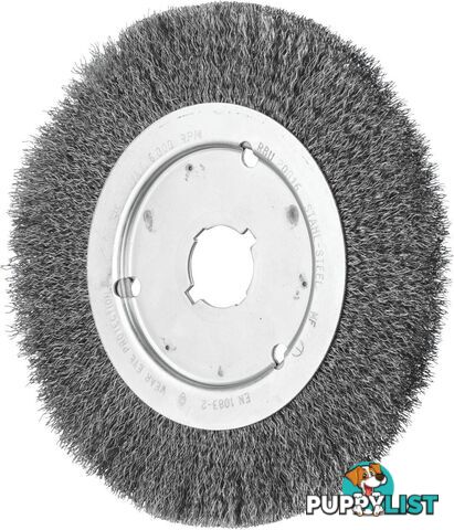 Wheel Brush With Arbor Hole Suits Bench & Straight Grinder RBU 200 mm X 16 mm 22.2 ST 0.25 Pferd 43506005