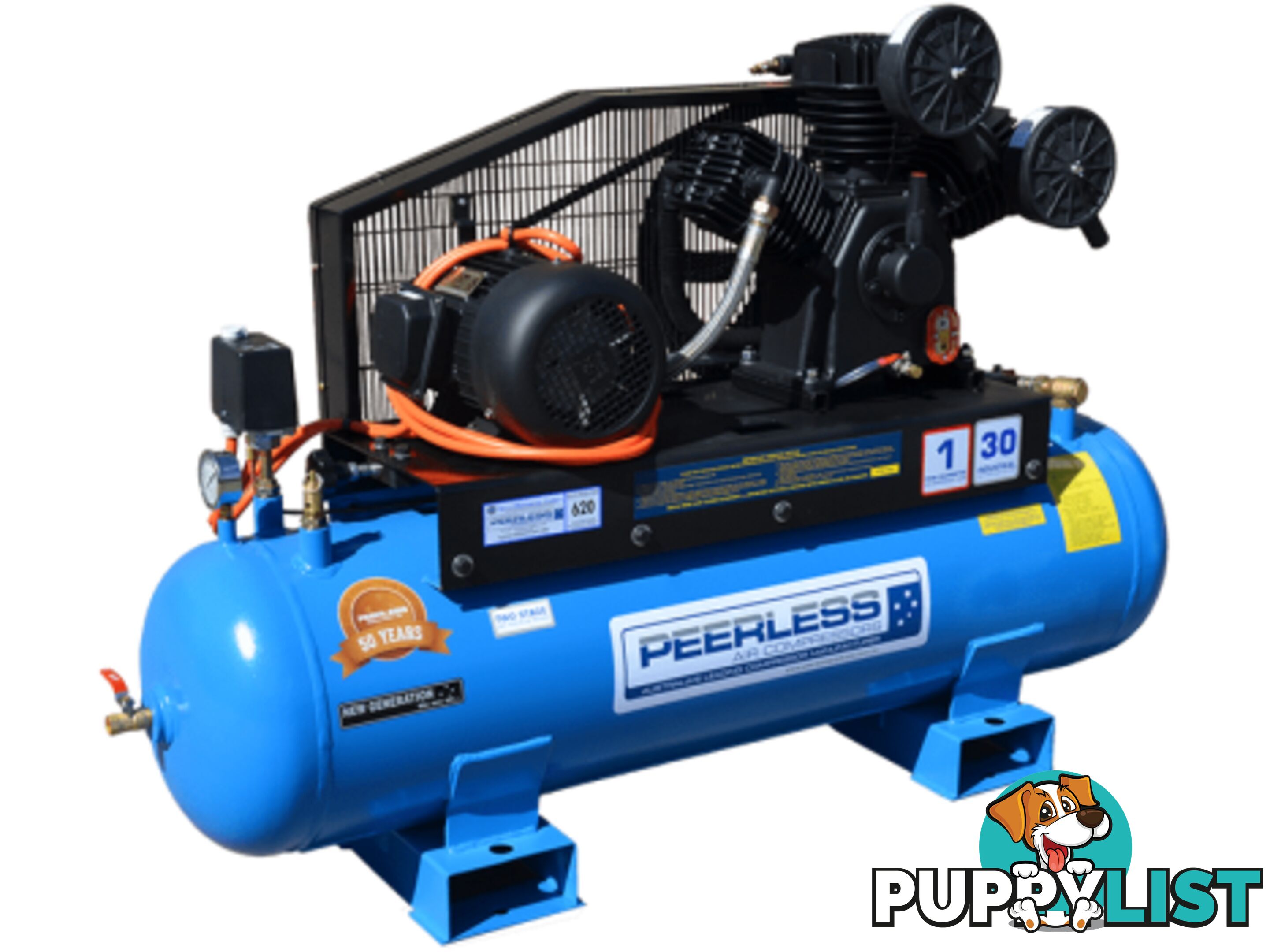 Industrial 3 Phase PHP30 Air Compressor 620 LPM 5.5HP Electric Motor 00070