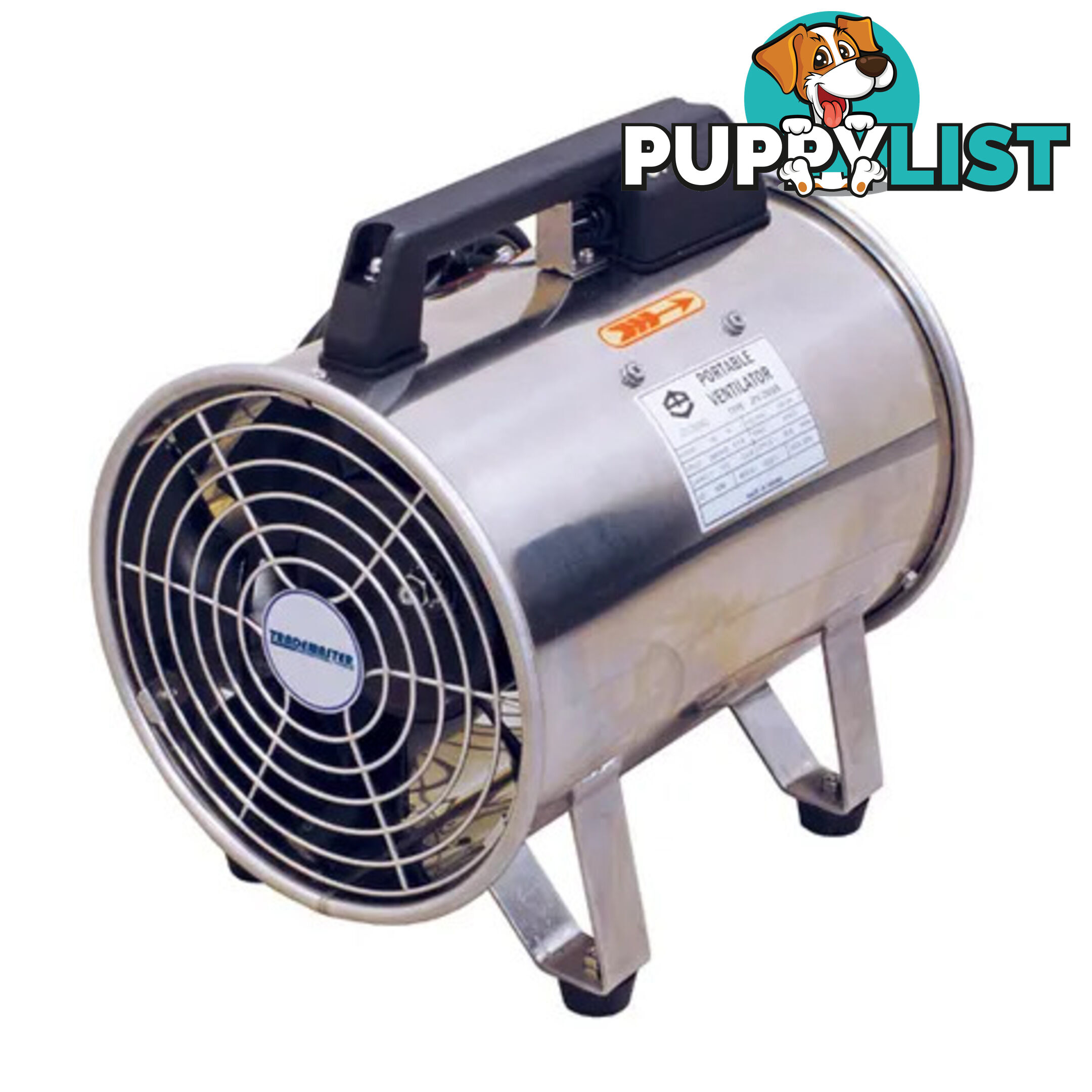 Traemaster 200mm Heavy Duty Portable Ventilator, Stainless Steel Housing & Grills ITM JPV200SS