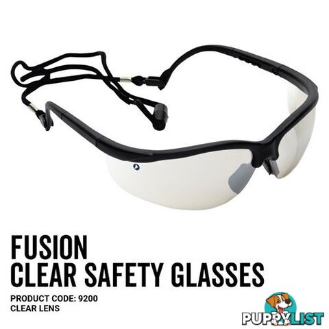 Fusion Safety Glasses Clear Lens Pro