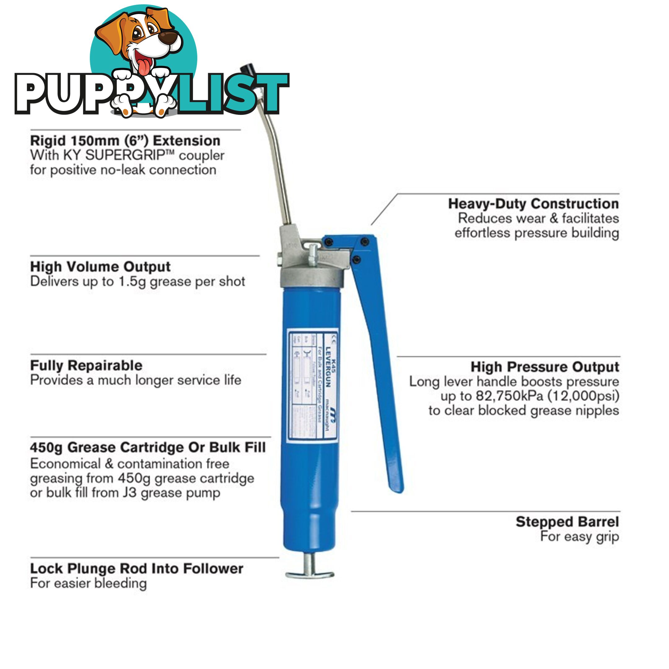 K45 LEVERGUNÂ® 450g Grease Gun - K45-01