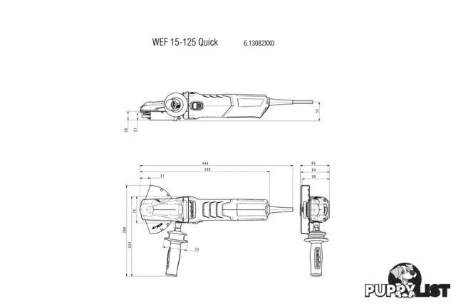 Flat-Head Angle Grinder 125mm (5") 1550W WEF 15-125 QUICK (613082000)