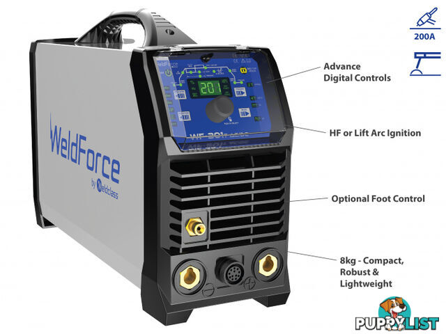 Weldclass WF-201T 200A WeldForce AC/DC Pulse TIG Welder WF-06172