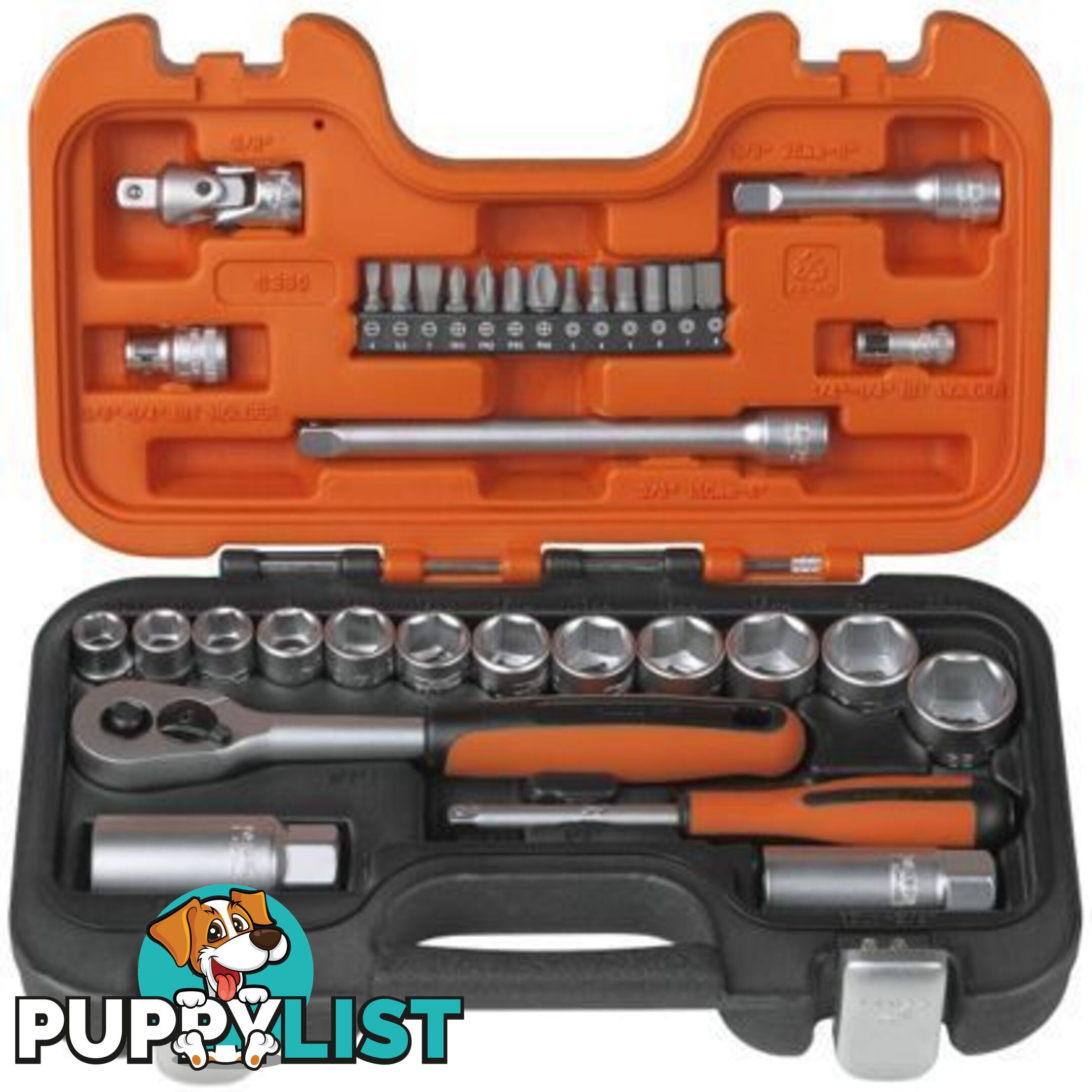 Bahco Socket Set 34pc, 3/8" Drive