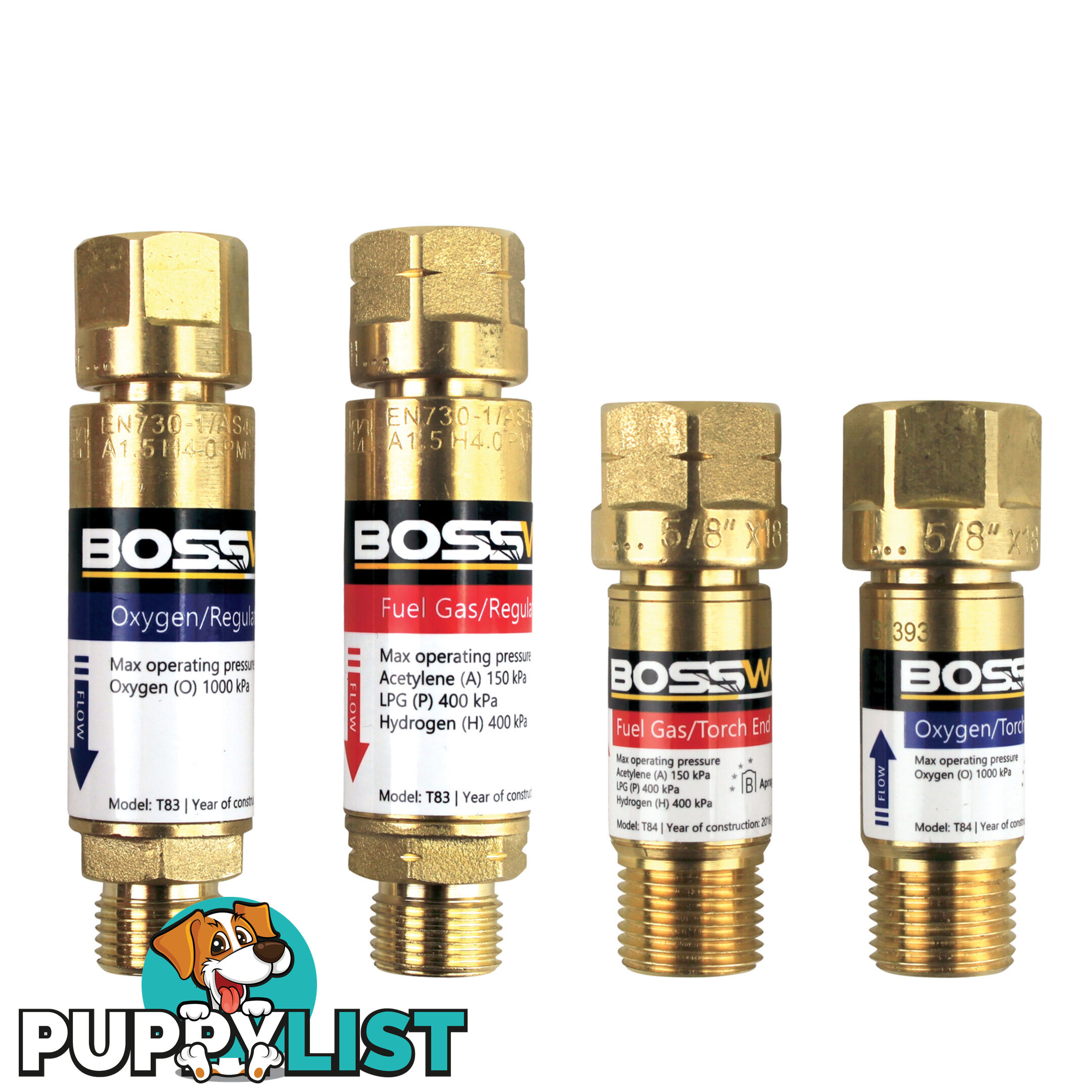 Bossweld Oxy/Acet Kit With Flashback Arrestors