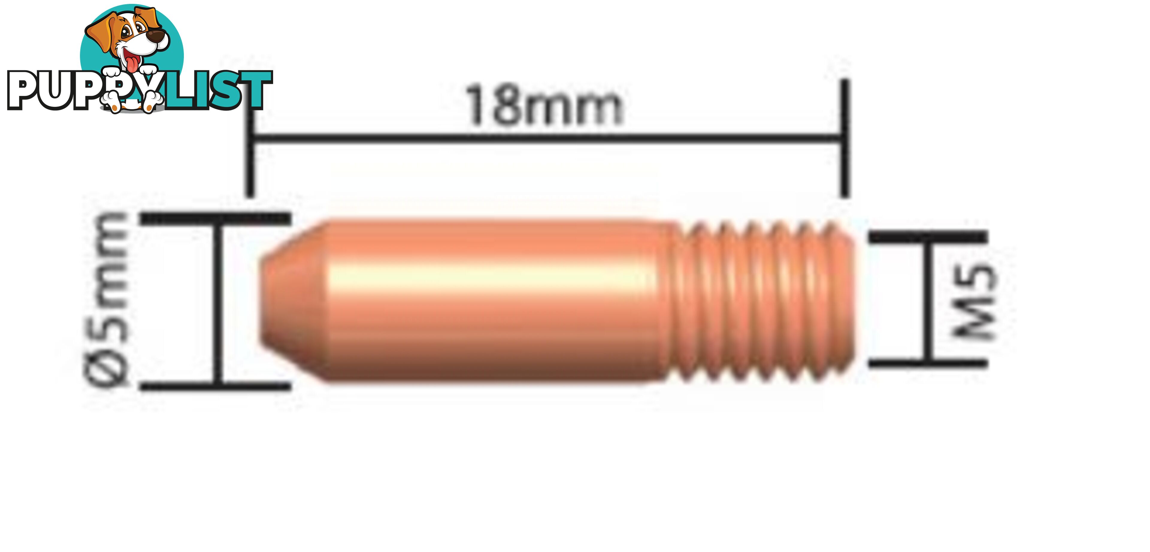 Contact Tips M5 5mm Dia Binzel Style