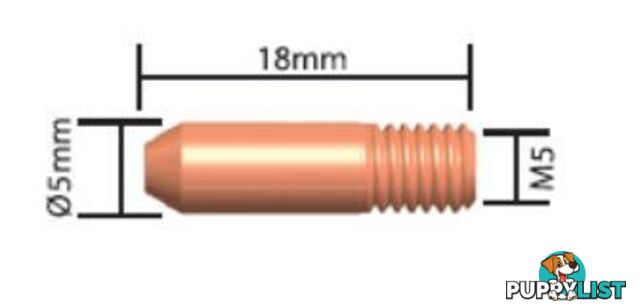 Contact Tips M5 5mm Dia Binzel Style