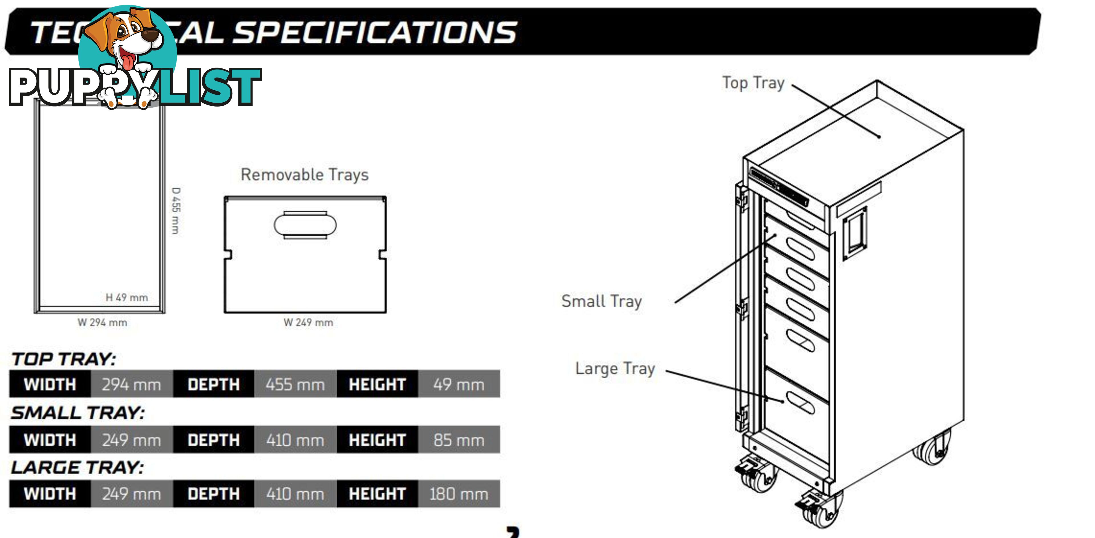 TRADE CENTRE Mobile Parts Trolley 6 Tray (Trolley Only) Kincrome K7368