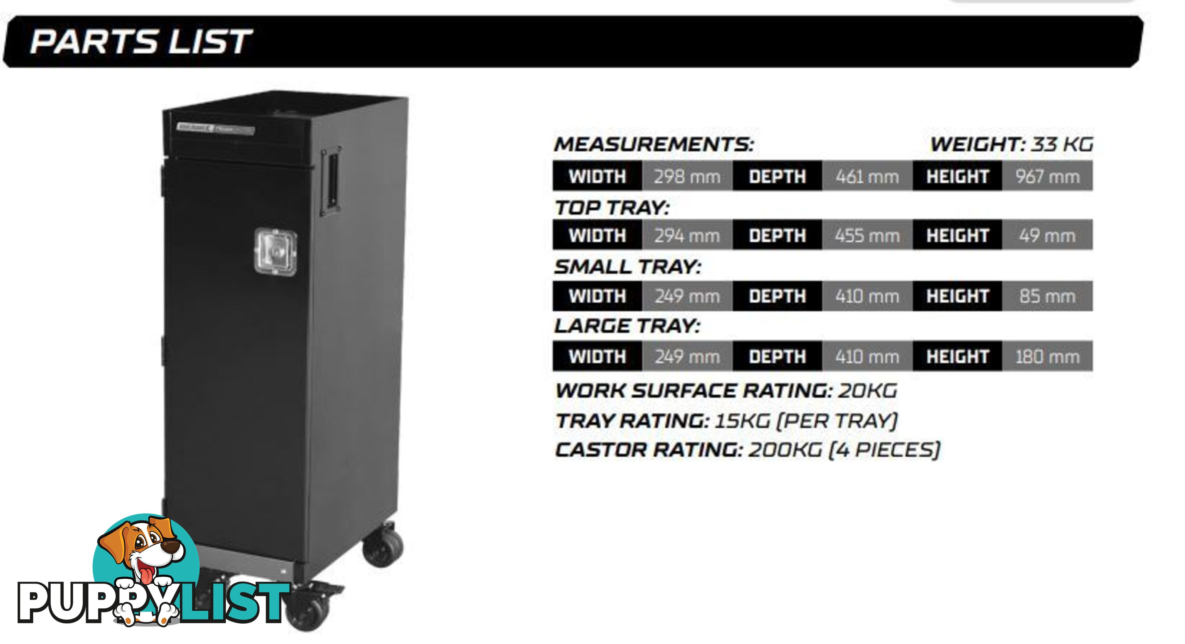 TRADE CENTRE Mobile Parts Trolley 6 Tray (Trolley Only) Kincrome K7368