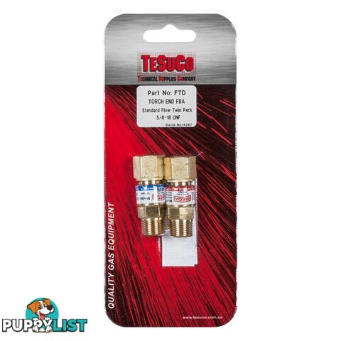 Flashback Arrestor Oxygen/Fuel Standard Flow Torch End FTD