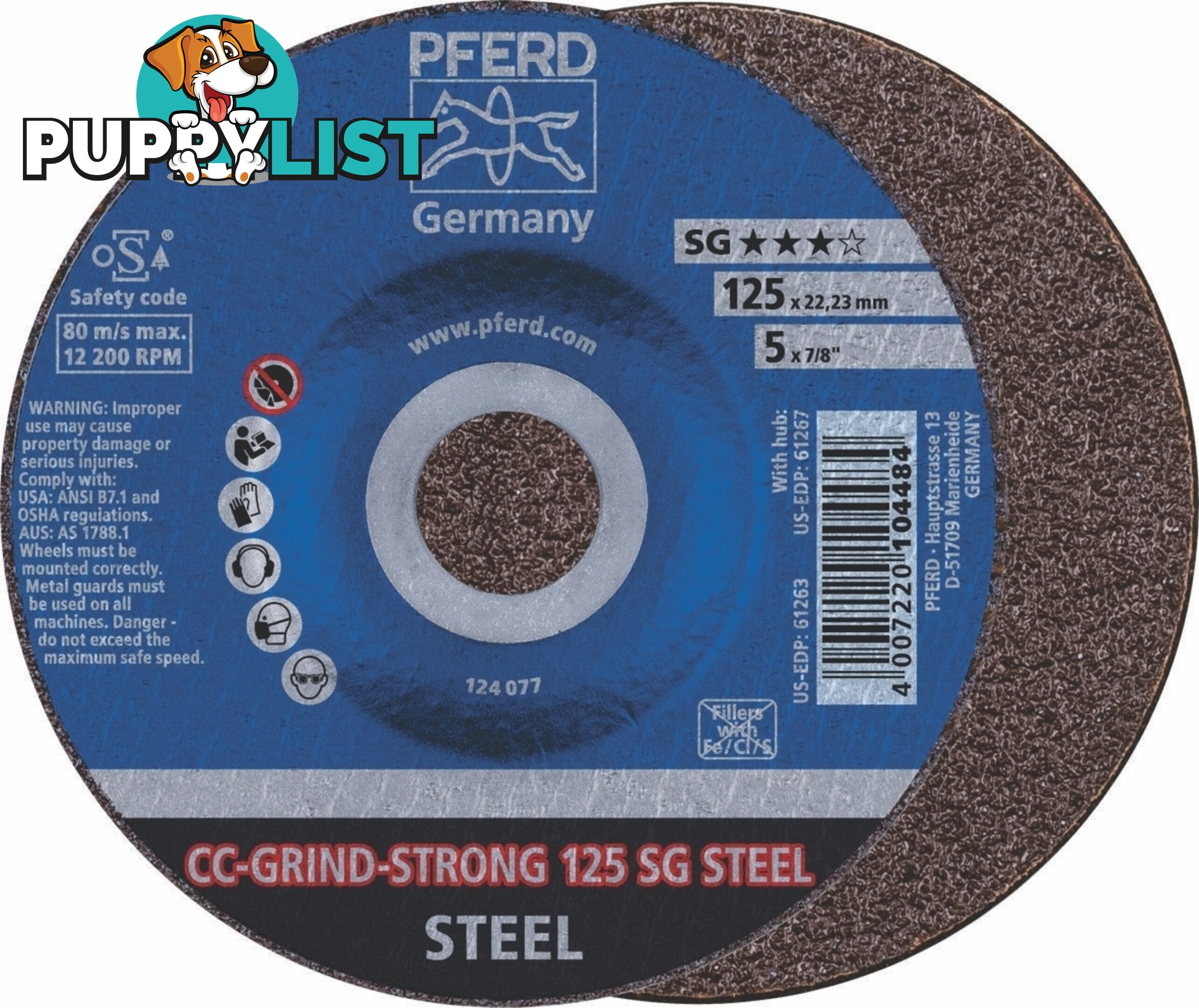 CC-Grind Strong Grinding Disc 3 Layers 125mm 5" Pferd 64181125