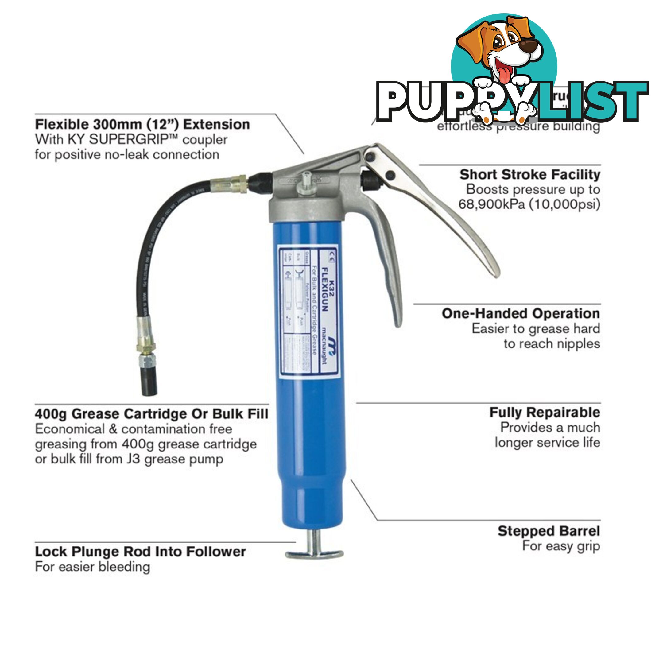 K32 FLEXIGUNÂ® 400g Grease Gun - K32-01