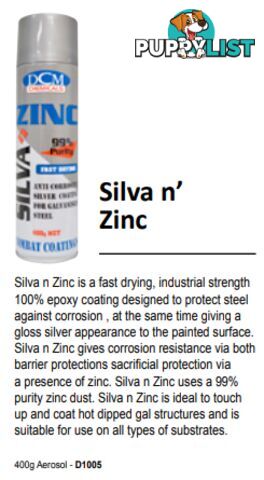 Silva n Zinc 400g Fast Drying Molytec D1005