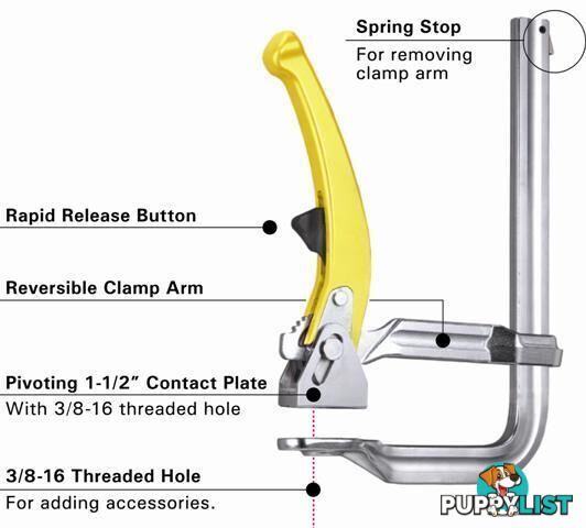 Ratchet Action Utility Clamp 180mm Capacity Strong Hand UF65RM