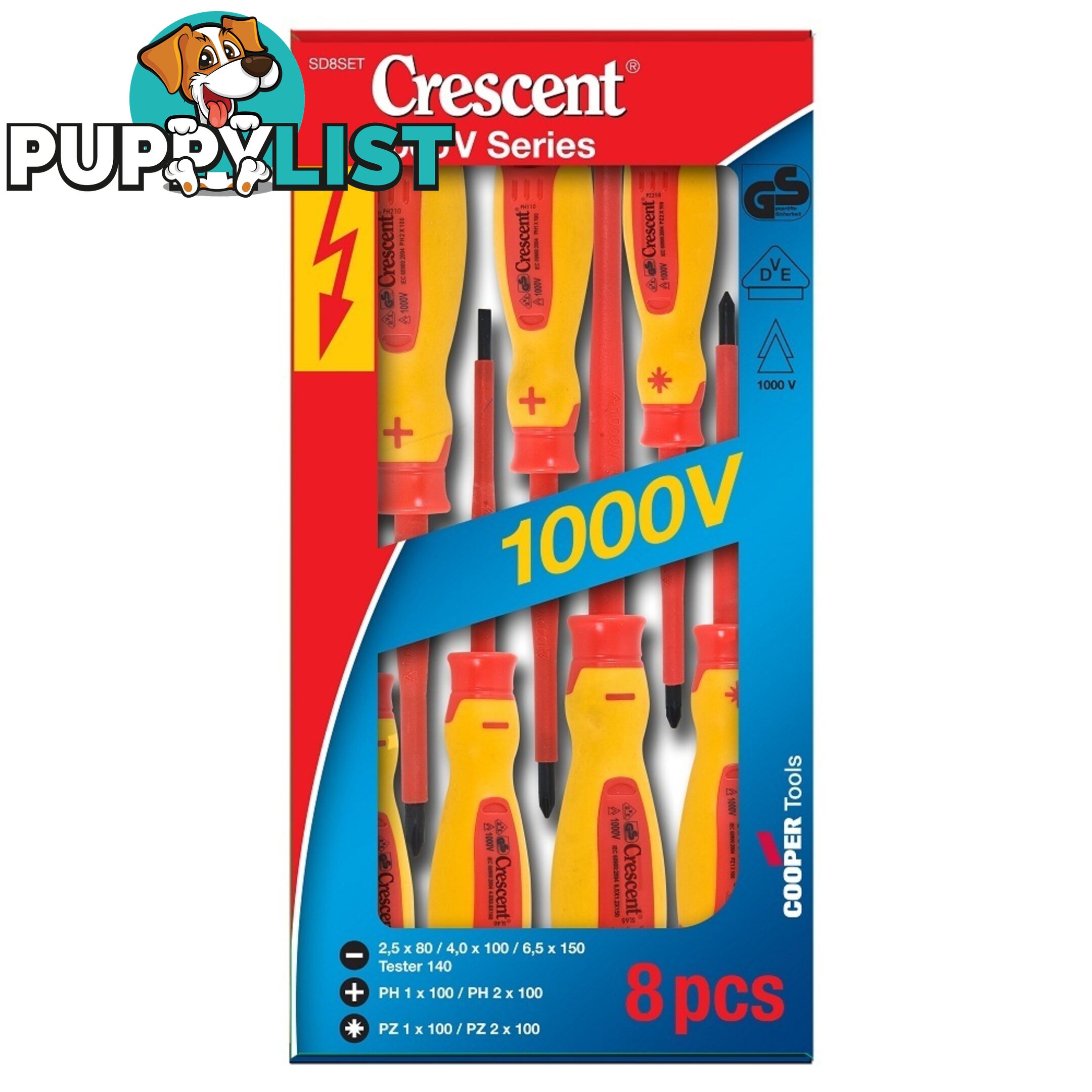 Crescent 8 Piece Insulated 1000v Screwdriver Set