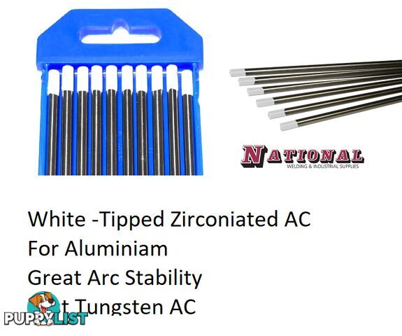 2.4mm 0.8% Zirconiated Tig Tungsten Electrode Pack of 10