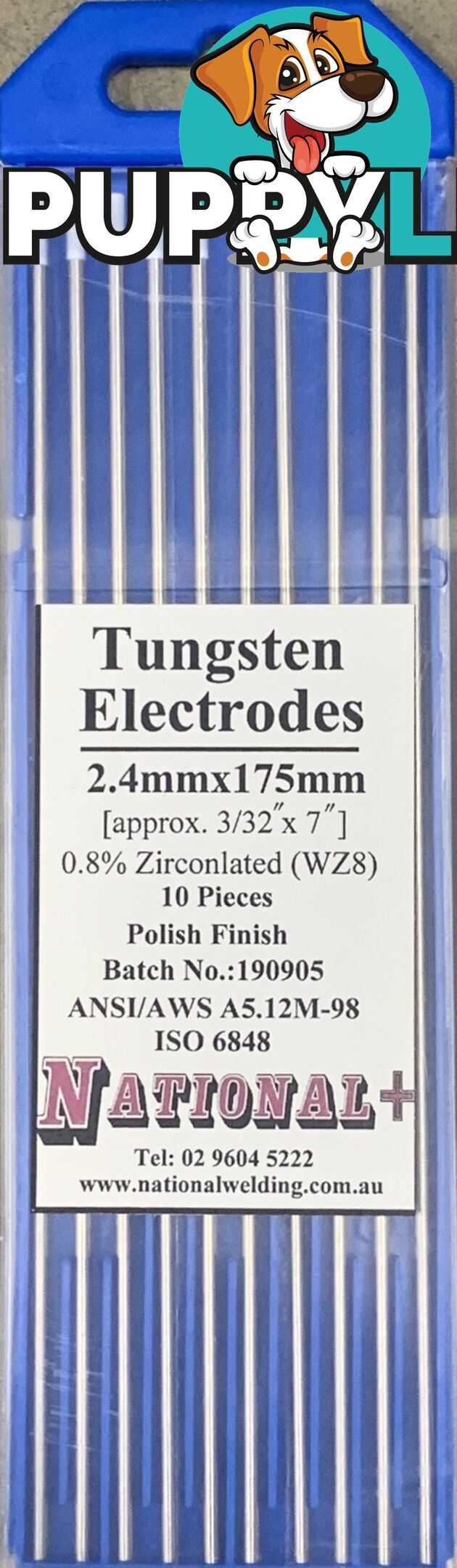 2.4mm 0.8% Zirconiated Tig Tungsten Electrode Pack of 10