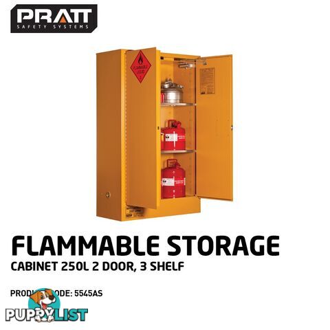 Flammable Storage Cabinet 250L 2 Door 3 Shelf 5545AS