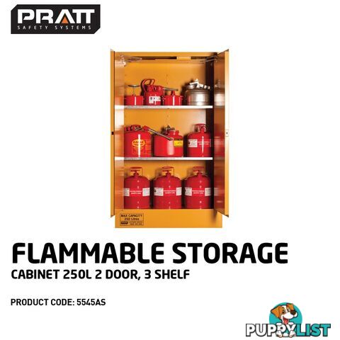 Flammable Storage Cabinet 250L 2 Door 3 Shelf 5545AS