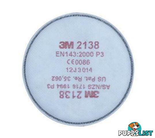 3M Filters Disc Particulate Gas & Vapour Disk Filter GP2/GP3 OV/AG 2000 M2138 (PK=2)