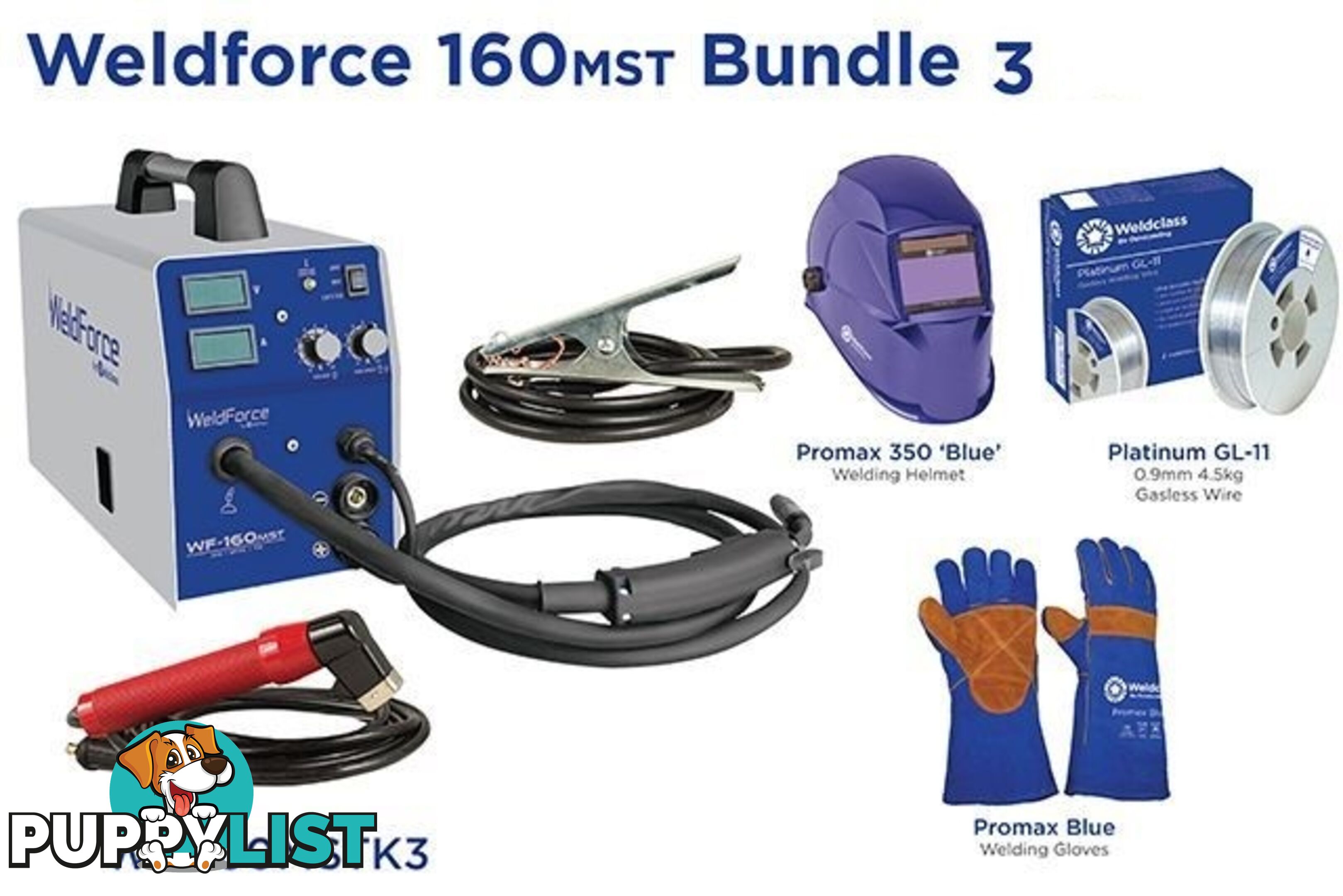 Weldforce 160MST WeldForce MIG Stick & TIG Welder Bundle Weldclass WF-160MSTK3