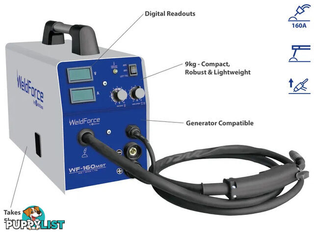 Weldforce 160MST WeldForce MIG Stick & TIG Welder Bundle Weldclass WF-160MSTK3