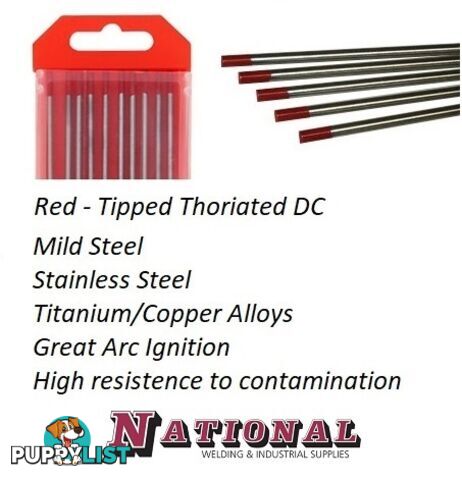 2.4mm 2% Thoriated Tig Tungsten Electrodes Pack of 10 T24TH