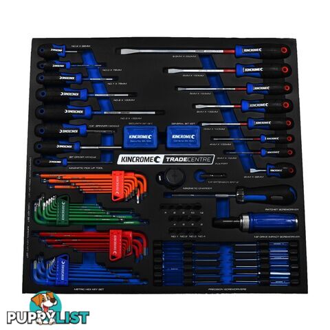 EVA735T 154 Piece Screwdriver & Fastening EVA Tray Kincrome EVA735T