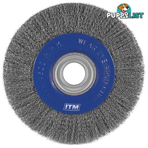 Crimp Wire Wheel Brush Steel 125mm X 18mm Multi Bore ITM TM7012-125