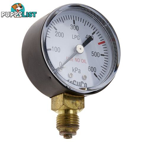 Pressure Gauge 0 - 600 kPa LPG 1/4" BSPP For RB- Regulators