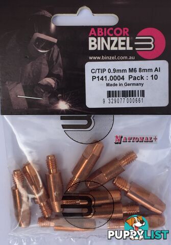 0.6mm Steel M6 8mm 28mm Binzel contact tip Pk: 10 P140.0005