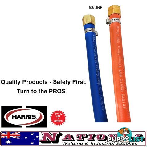 Harris Oxy / LPG 15 Metres 6mm Twin Hose With Fittings 6BOTH15MF