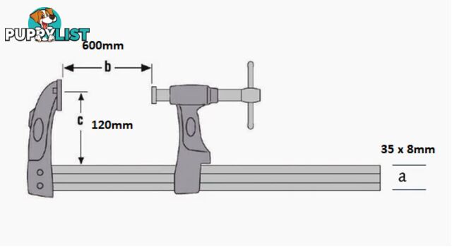 Welding Clamp FX Xtreme 600mm x 120mm Excision 321600120