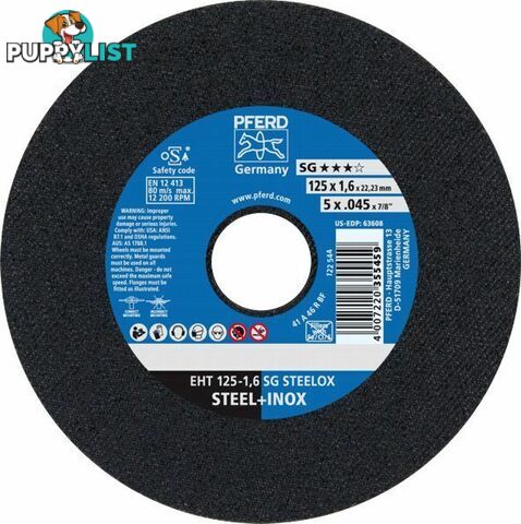 Flat Cut-Off Wheel 5'' 125mm 1.6mm Inox Pferd 61341122 Pkt : 25