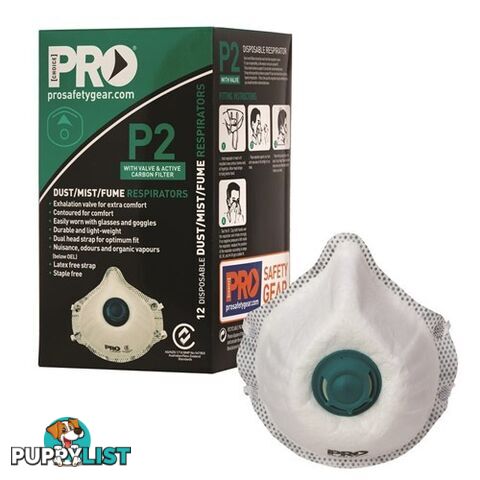 Dust Respirator P2 with Valve and Active Carbon Filter Prochoice PC531