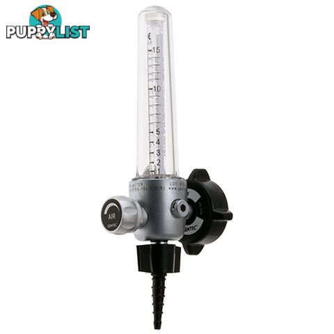 Bobbin Flowmeter - 90 Degree Medical Oxygen 15 L/min SIS, with Safety Valve