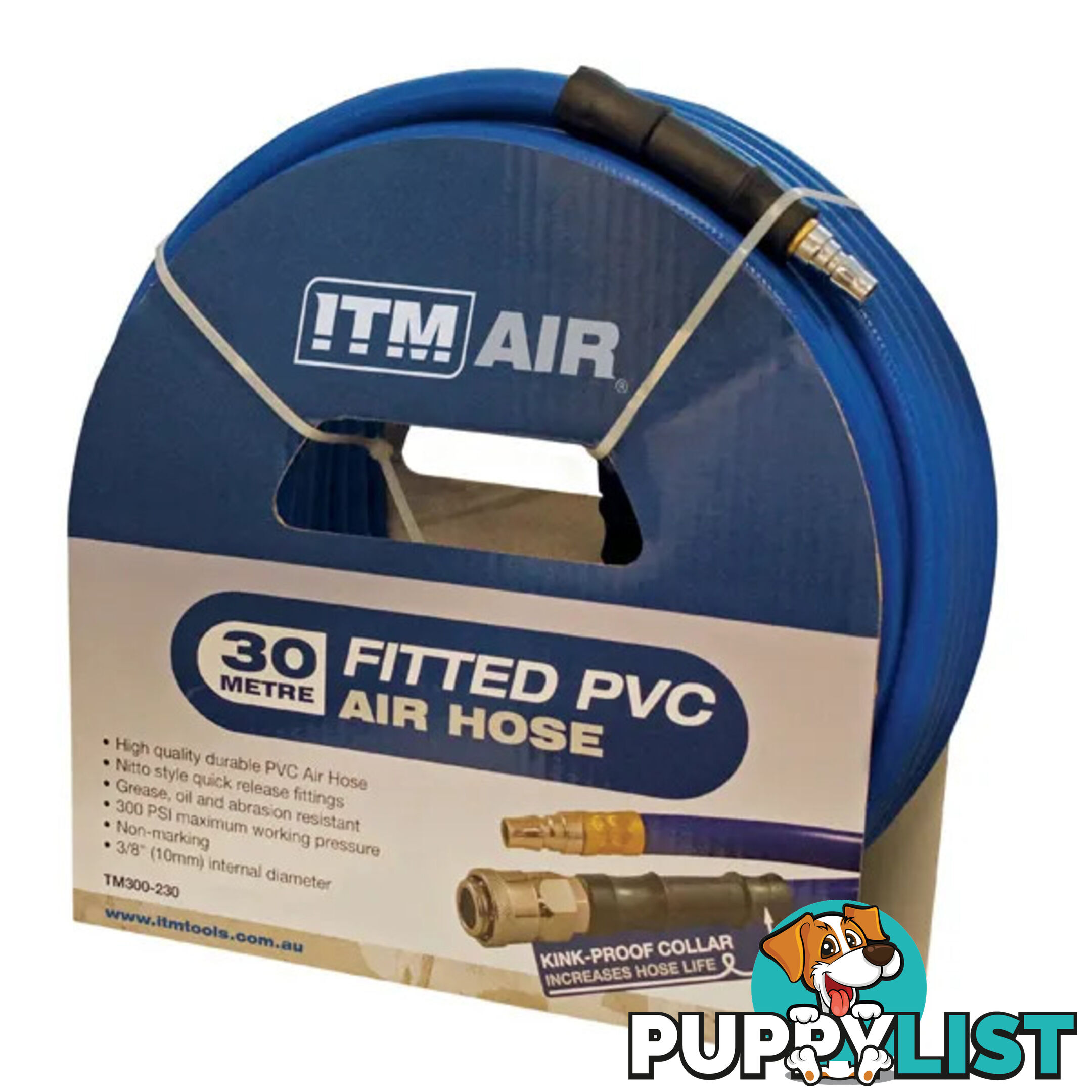 PVC Air Hose 10mm (3/8") x 30 Metres Comes With Couplers TM300-230