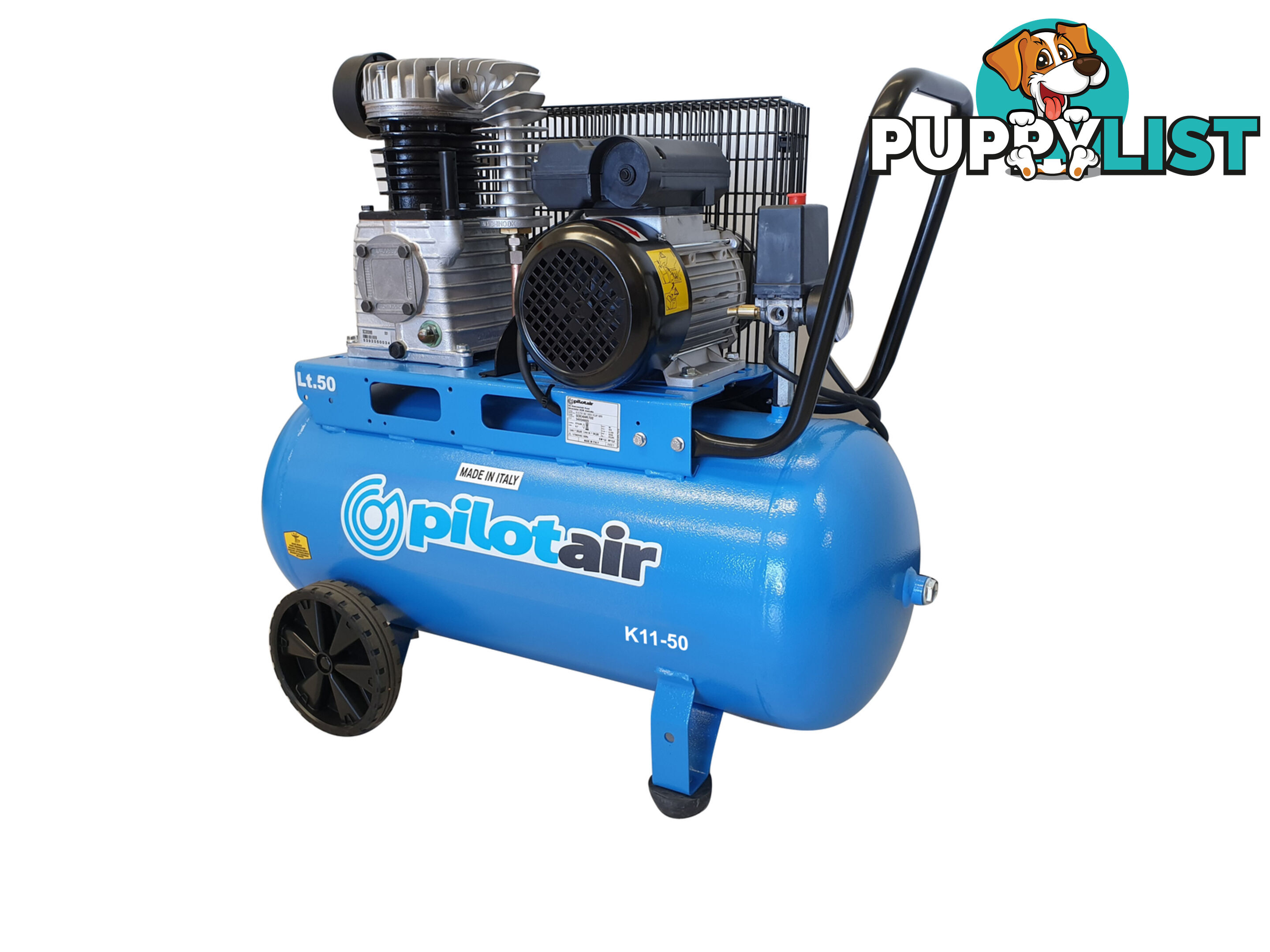 K11-50 Reciprocating Air Compressor Portable 240V 2H, 50 Litres Receiver Pilot K11-50