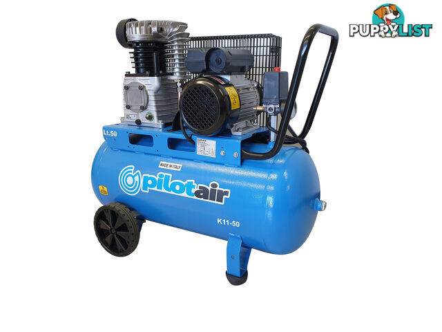 K11-50 Reciprocating Air Compressor Portable 240V 2H, 50 Litres Receiver Pilot K11-50