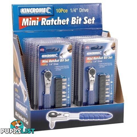 Mini Ratchet Bit Set 10 Piece Kincrome K5014