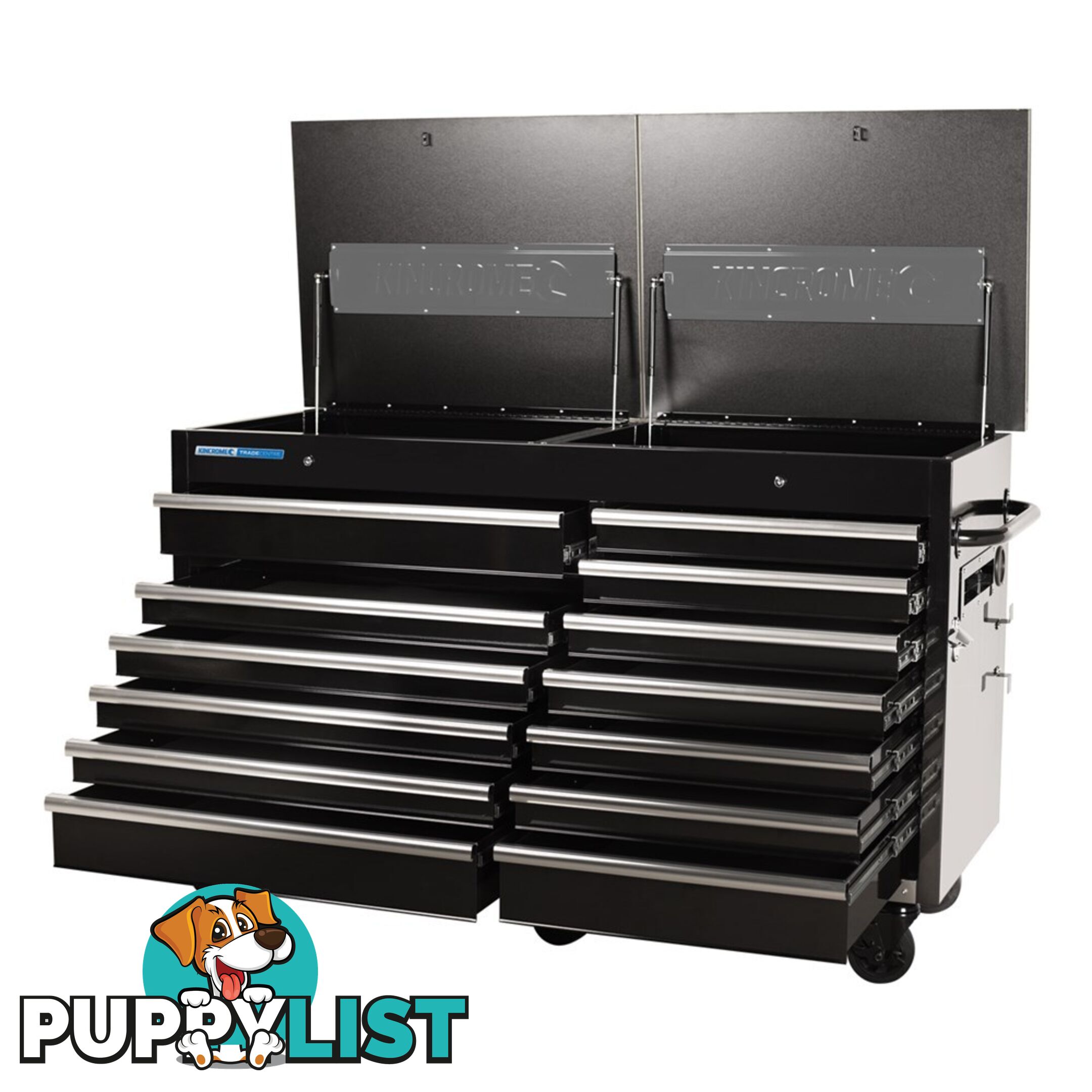 TRADE CENTRE Mobile Bench Twin Lid 13 Drawer (Trolley Only) Kincrome K7371