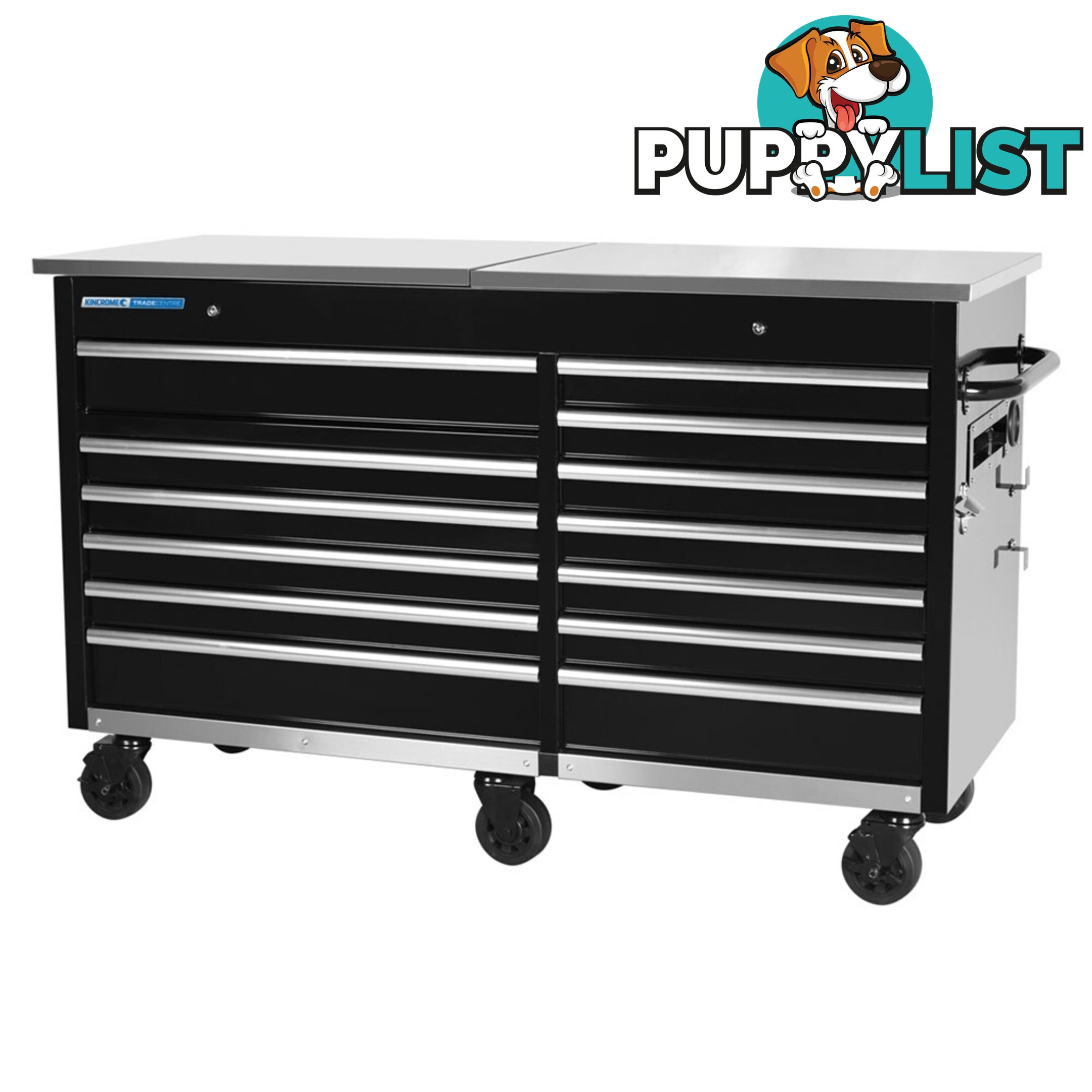 TRADE CENTRE Mobile Bench Twin Lid 13 Drawer (Trolley Only) Kincrome K7371