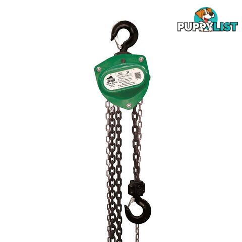 Chain Blocks 3s 3m  2000kg Green Beaver 503203