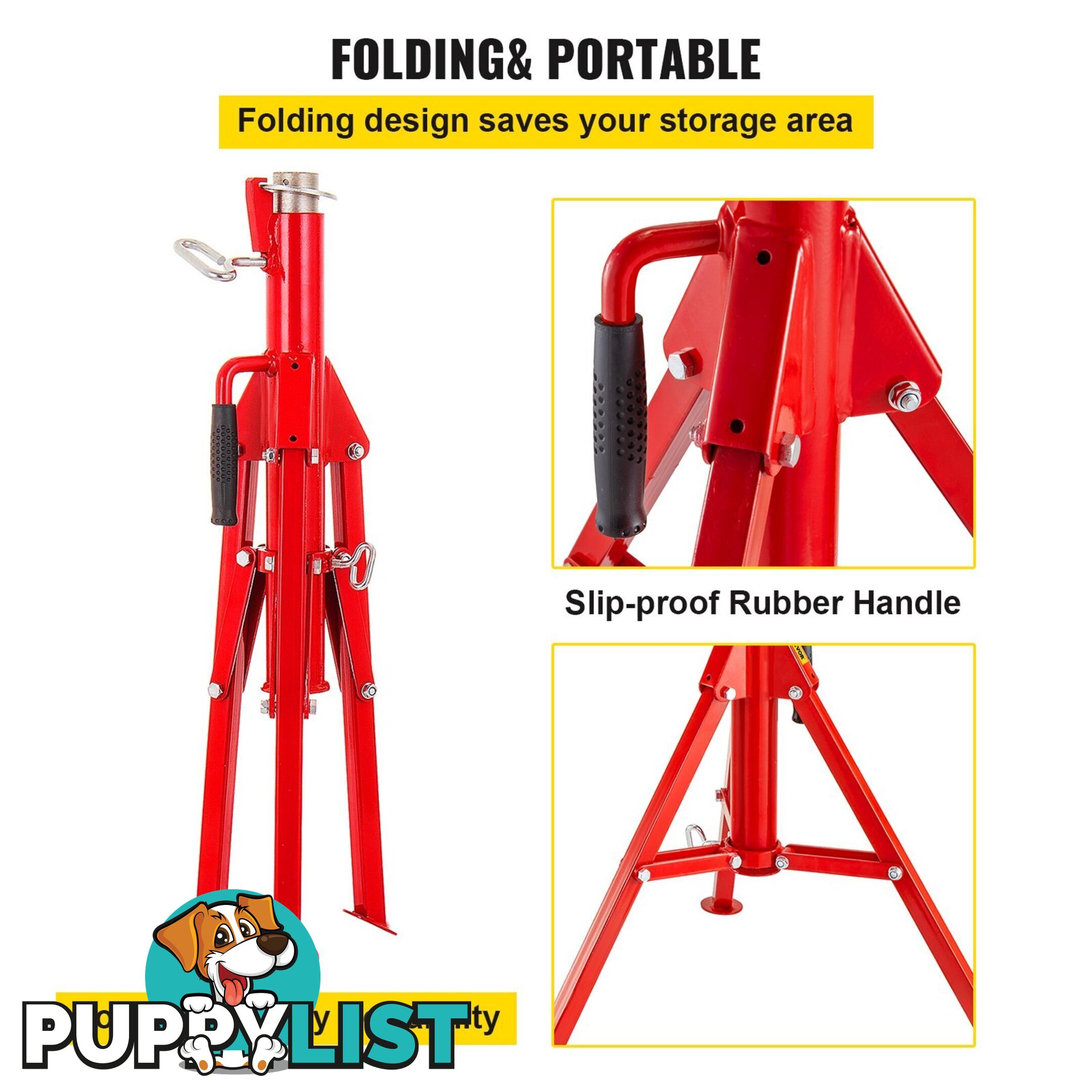 V-Head High Pipe Stand Fold-a-Jack Height 71-132 cm Pipe Capacity 30cm 1.13 ton